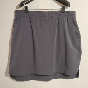 Duluth Trading Co Breezeshooter Skort Plus Size 18 Gray Pockets Active Stretch